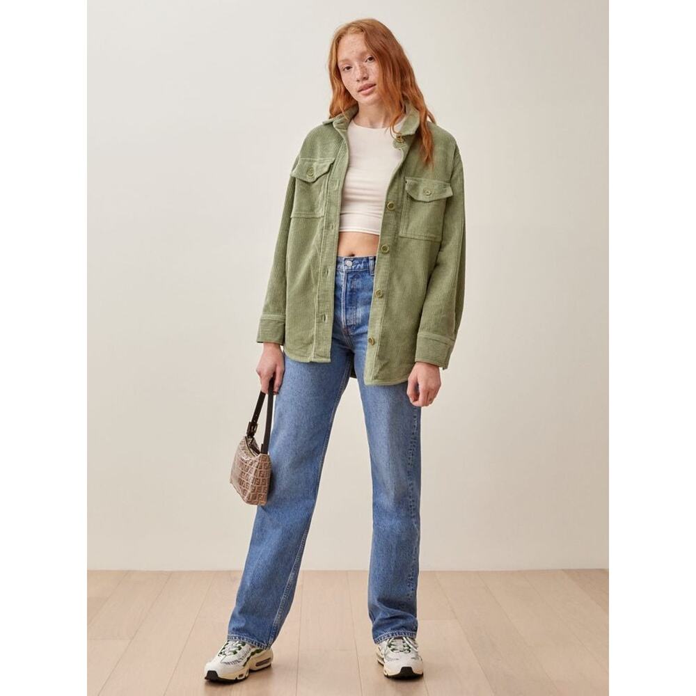 Reformation Jennings Corduroy Jacket - S - Artichoke - Picture 2 of 8